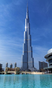 Burj Khalifa in Dubai is met 828 meter het hoogste gebouw ter wereld