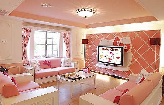 bijzondere hotels - Hello Kitty hotelkamer